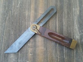 Vintage Stanley No 25 Rosewood Brass Bevel T - Square 8 Inch