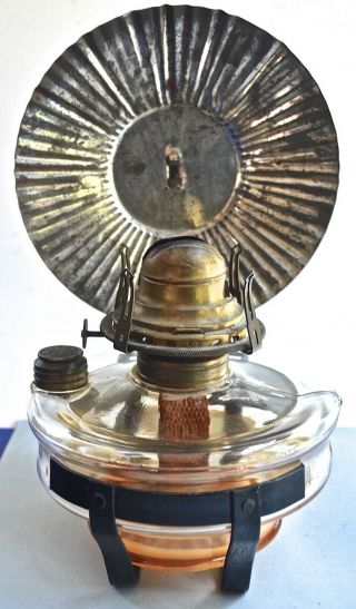 Vintage Wall Mount Oil Lamp with Reflector & Scoville Burner 2