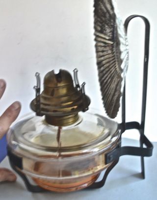 Vintage Wall Mount Oil Lamp with Reflector & Scoville Burner 3