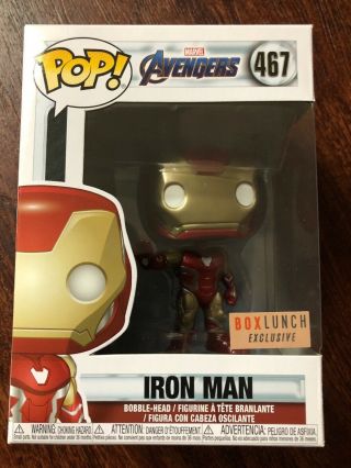 Funko Pop Marvel Avengers End Game Iron Man Box Lunch Exclusive Rare