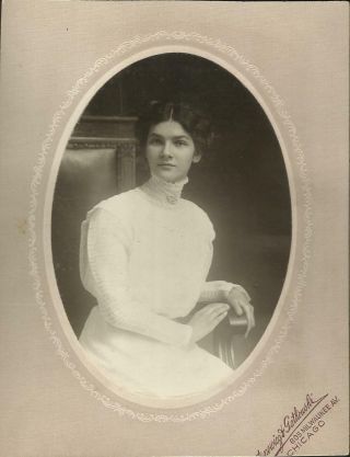 Vintage Photograph - Young Lady Cabinet Card,  Made In Chicago Circa Early 1900 
