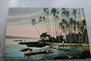 Hawaii Hi Coconut Island Postcard Old Vintage Card View Standard Souvenir Postal