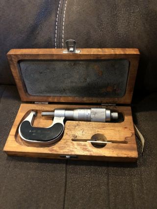Vintage Mitutoyo Micrometer • Antique Machinist Milling Precision Measuring Tool