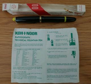 Vintage Koh - I - Noor Rapidograph Technical Fountain Pen No.  00 3060