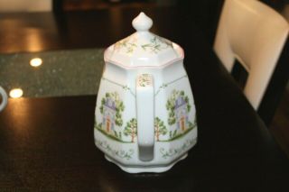 1992 Lenox Village Fine Porcelain Coffee Pot & 3 Cups Mugs Victorian NEAR 7