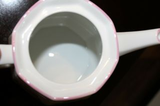 1992 Lenox Village Fine Porcelain Coffee Pot & 3 Cups Mugs Victorian NEAR 8