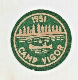 Boy Scout Camp Vigor 1951 Felt Rare