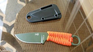 Esee Izula Knife With Sheath (od Green With Orange Paracord)