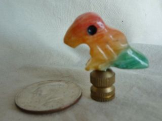 Lamp Finial Carved Dyed Alabaster Parrot Bird 1 1/2 " H X 1 1/2 " W (per Each)