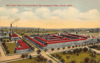 Detroit Mi Packard Motor Car Automobile Plant Factory Postcard