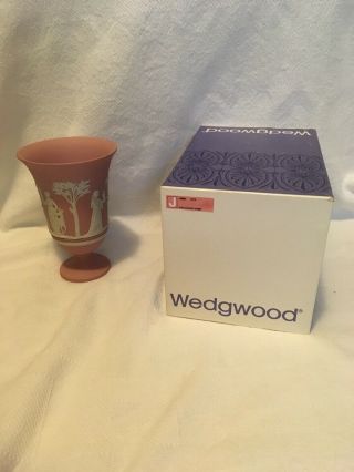 Wedgewood Pink Jasperware Arcadian Vase 71/2”