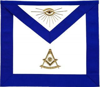 Masonic Blue Lodge Past Master Apron Golden Bullion Hand Embroidered (ma - 232 - S)