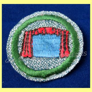 Stagecraft 1938 Girl Scout Silver Green Intermediate Badge Patch Combine