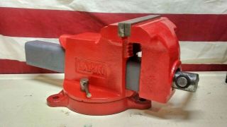Vintage Larin 5 " Swivel Bench Vise With Heat Treated Jaws (rebuilt)
