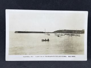 Vintage Real Photo Postcard The Breakwater,  Portland,  Vic Valentines No M58
