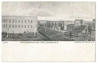 Bartlesville I.  T.  Indian Territory Oklahoma Almeda Hotel & Town View C.  1904
