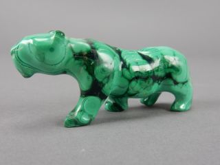 Hand - Carved Malachite Female Lion From Zaire 3.  5 Inches