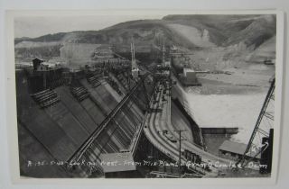 Rppc Grand Coulee Dam Construction Photo Postcard Columbia River Washington