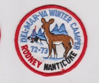 Tuff 1972 - 73 Patch Winter Camper From Del - Mar - Va Council Rodney Nanticoke Deer