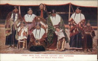 Buffalo Bill Wild West Circus Show Native Indian Squaws Papooses Postcard