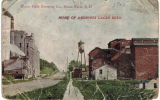 Sioux Falls Brewing Ambrosia Beer 1910 Sd