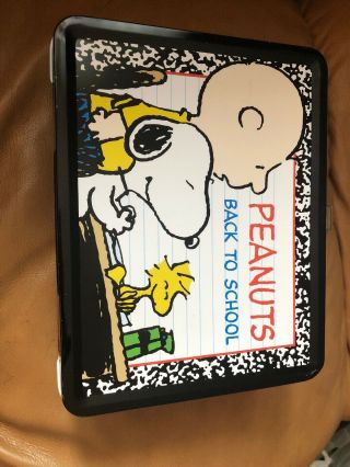 Peanuts Back To School Lunchbox Neca 2000 With Canteen Water Bottle