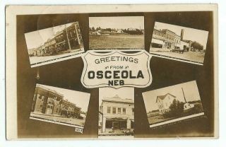 Osceola,  Ne Nebraska 1912 Rppc Postcard,  Multiview,  Post Office,  Baseball Ground