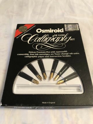 Vintage Osmiroid Deluxe Calligraphy Pen Set Incomplete Set 22 Carat Gold Plated