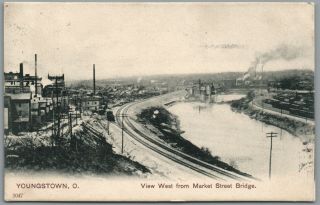 Youngstown,  Ohio Oh - View West From Market Street Bridge - Pck 1906 P/u Postcard