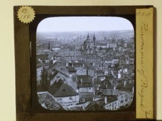 Panorama of Prague,  circa 1900,  Magic Lantern Glass Photo Slide 2