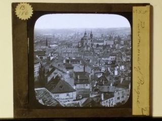 Panorama of Prague,  circa 1900,  Magic Lantern Glass Photo Slide 4