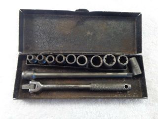 Old Antique Vintage Britain Socket Set Wrench Collectible Farm Barn Tools