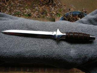 Vintage Fixed Blade Knife With Leather Handle Blade Is 7 " Overall 12 "