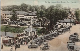 Port Dover Ontario On The Midway Je Evans Postcard E65
