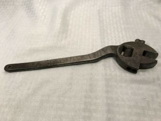 TG204 VTG Antique Adjustable Wrench S Curve Handle Round Head 12 - 1/2 