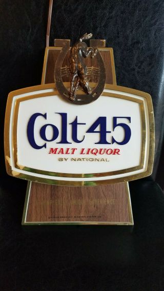 Colt 45 Malt Liquor Beer Light Sign By The National Brewing Co