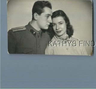 Real Photo Rppc A,  2998 Portrait Of Soldier Posed With Pretty Woman