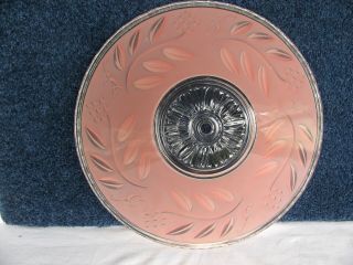 Vintage 12  Pink Glass Ceiling Light Shade/fixture