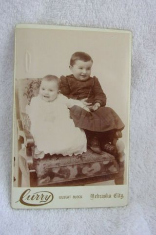 Antique Haunted Photograph Siblings Baby Olivia And Brother Samuel