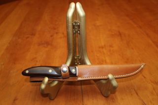 Vintage Cutco 62 Hunting And Fishing Knife In Leather Sheath Factory Sharpened
