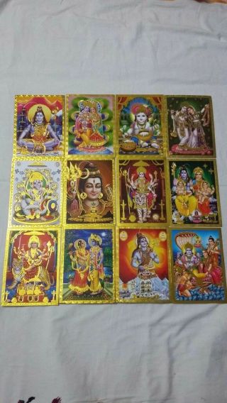 Indian Hindu Deity God And Goddess Different 12 Cards