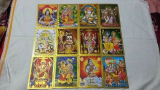 Indian Hindu Deity God And Goddess Different 12 Cards 2