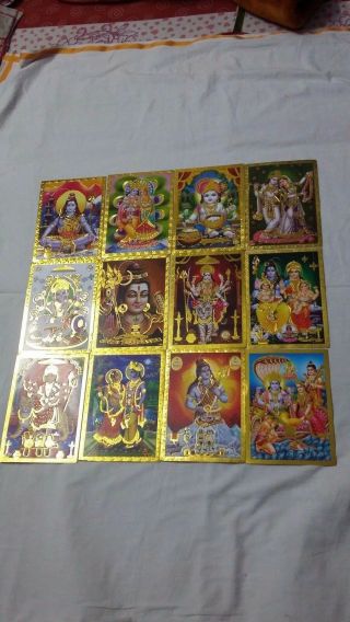 Indian Hindu Deity God And Goddess Different 12 Cards 5