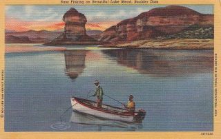 Postcard Bass Fishing Lake Mead Boulder Dam Nevada