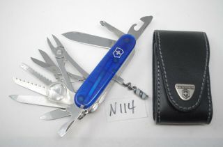 Blue Sapphire Victorinox Swisschamp Swiss Army Pocket Knife Multi - Tool Rare
