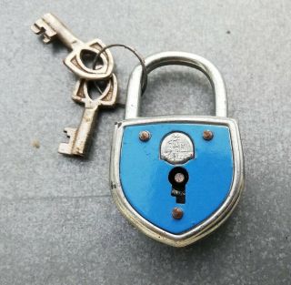 Old Vintage Antique German Padlock Lock With Key Rare