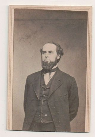 Vintage Cdv C.  S.  Bushnell Member Connecticut State House 1862