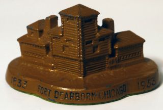 Fort Dearborn Metal Souvenir Building 1933 1934 World Fair Chicago Worlds Fair