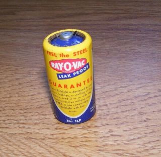 Vintage Rayovac Ray O Vac C Cell Flashlight Battery Ray - O - Vac No.  1lp Usa