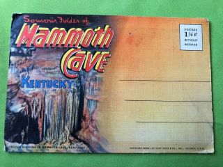 Souvenir Of Mammoth Cave,  Ky Linen View Folder 18 Views